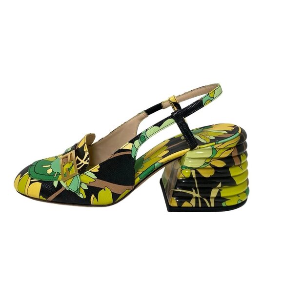 FENDI - Black Yellow Green Multi PVC Women's Sandals 451-072925 - Picture 1 of 6